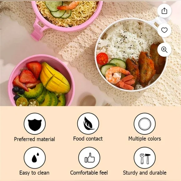 Pink Ramen Bowl Set with Utensils - Picture 10 of 12